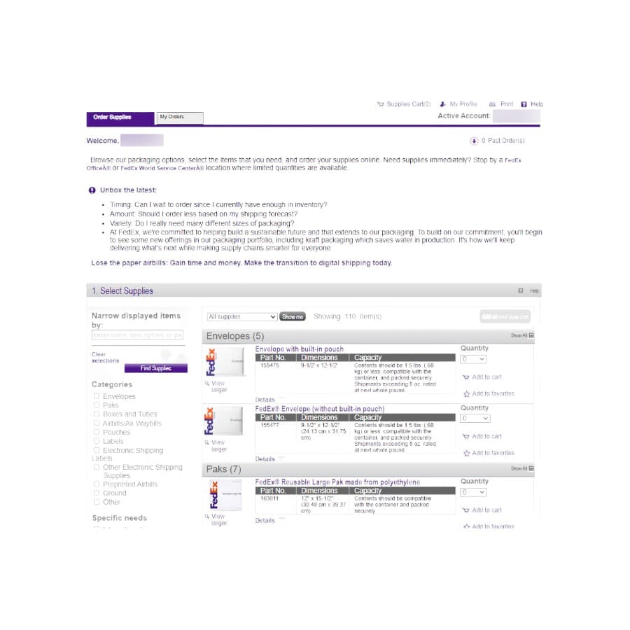 FedEx Ordering